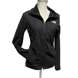 The North Face Womens Size Small Zip Up Jacket Black Sherpa Lined Teddy Fleece